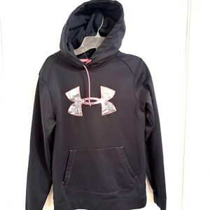 Under Armour Black and Red Semi-Fitted Hoodie